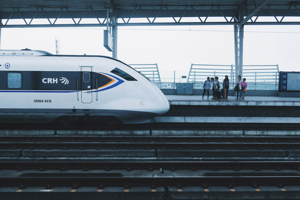 High-speed train with CRH logo at a station platform