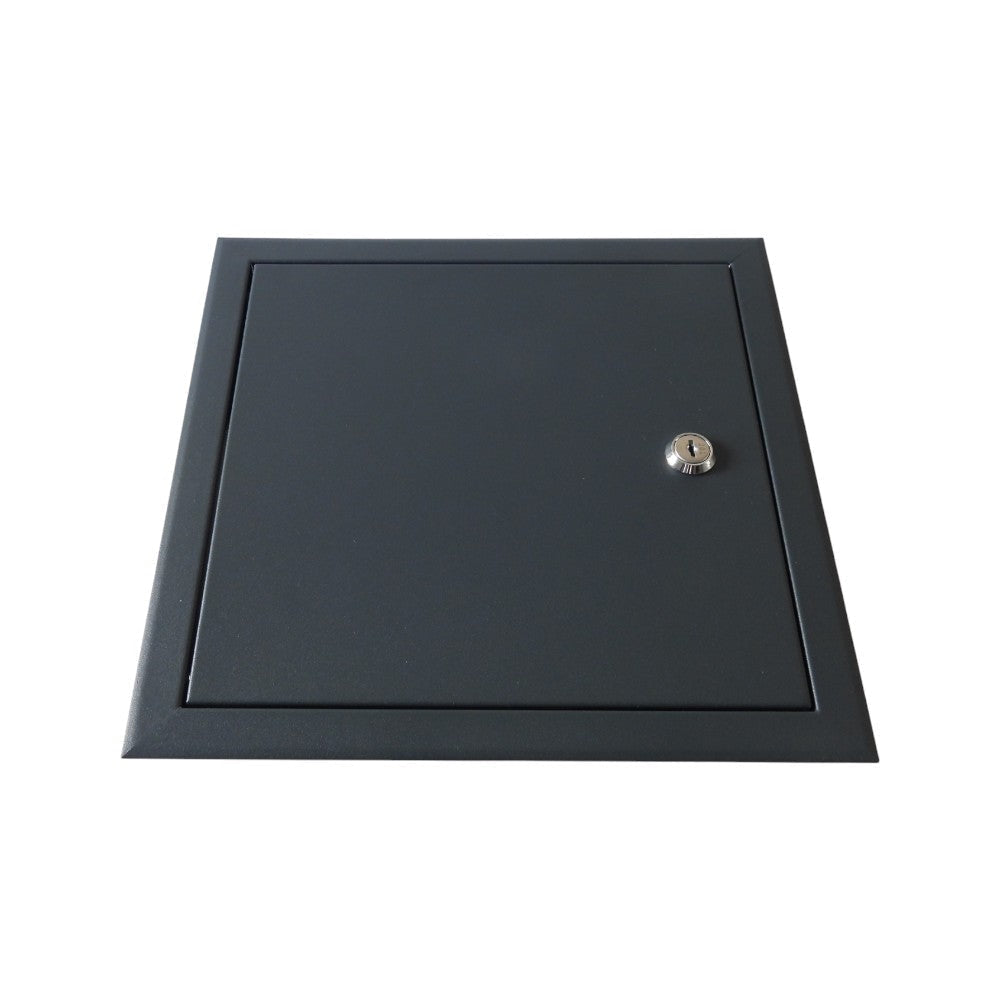 Access Hatch Metal Inspection Door - Anthracite Grey - Square - Standard Cam Lock - Angled Side