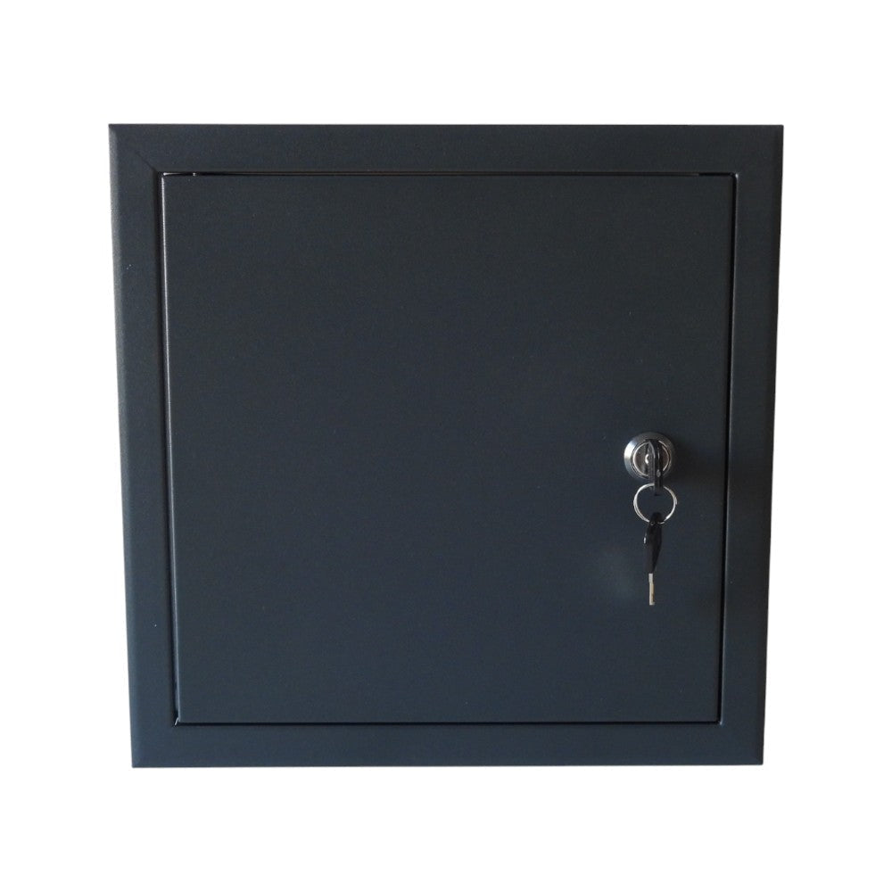 Access Hatch Metal Inspection Door - Anthracite Grey - Square - Standard Cam Lock with Key