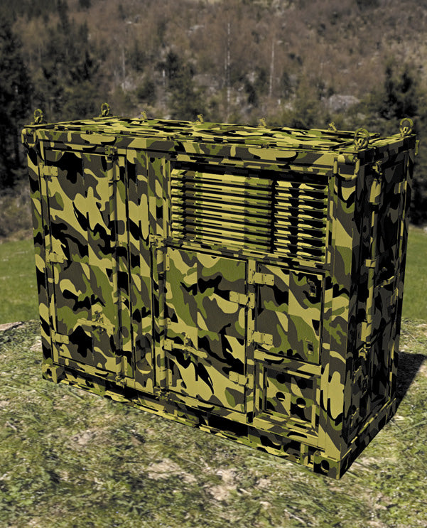 Camouflage military equipment enclosure