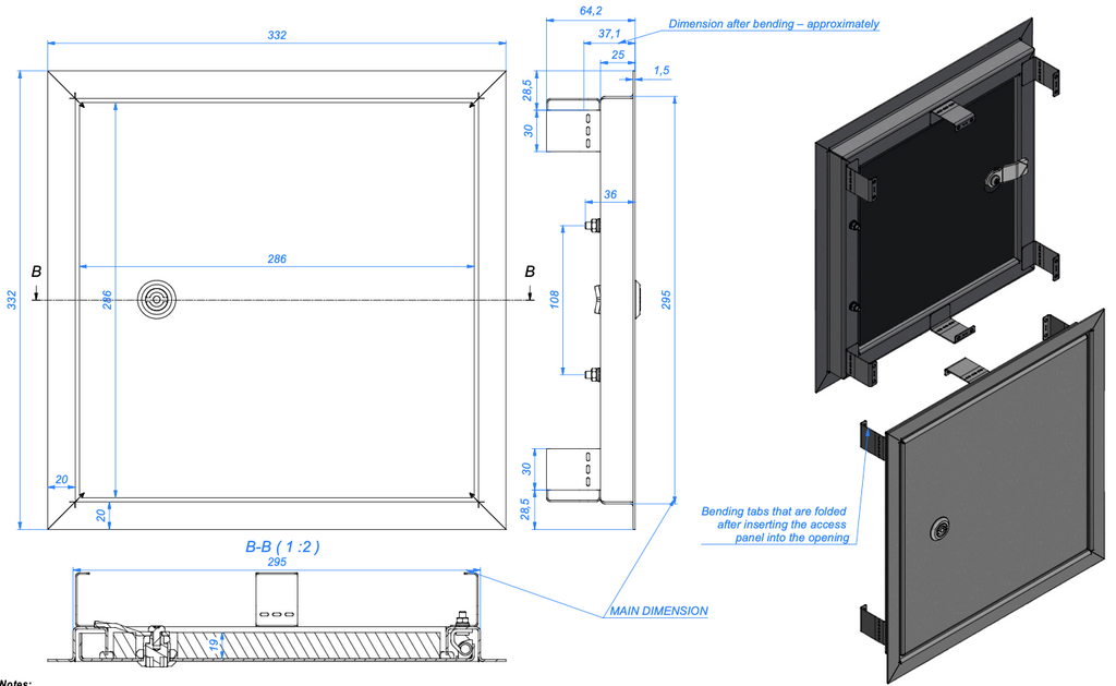 External Access Panel Insulated Lockable White - Stainless Steel 316L