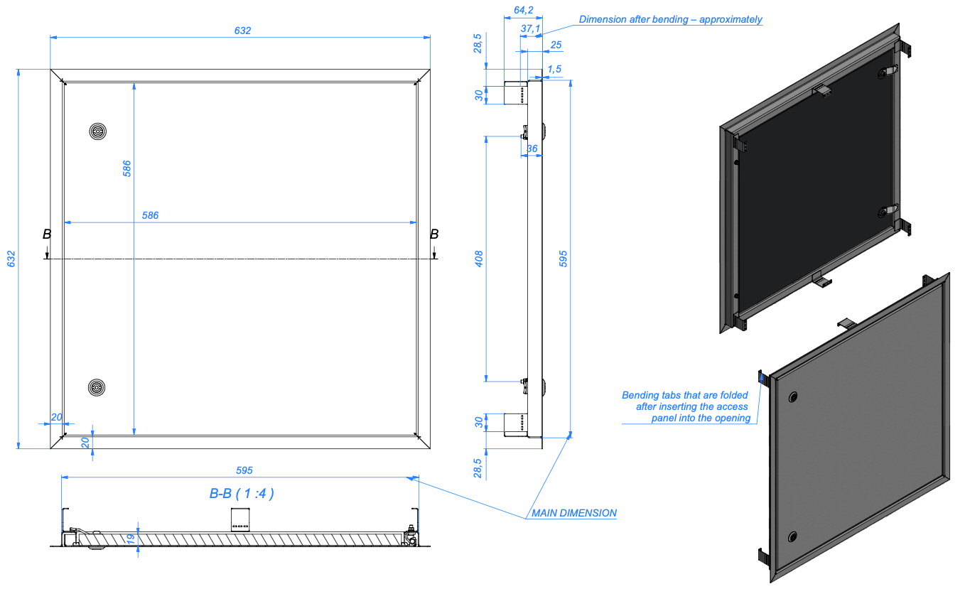 External Access Panel Insulated Lockable White - Stainless Steel 316L