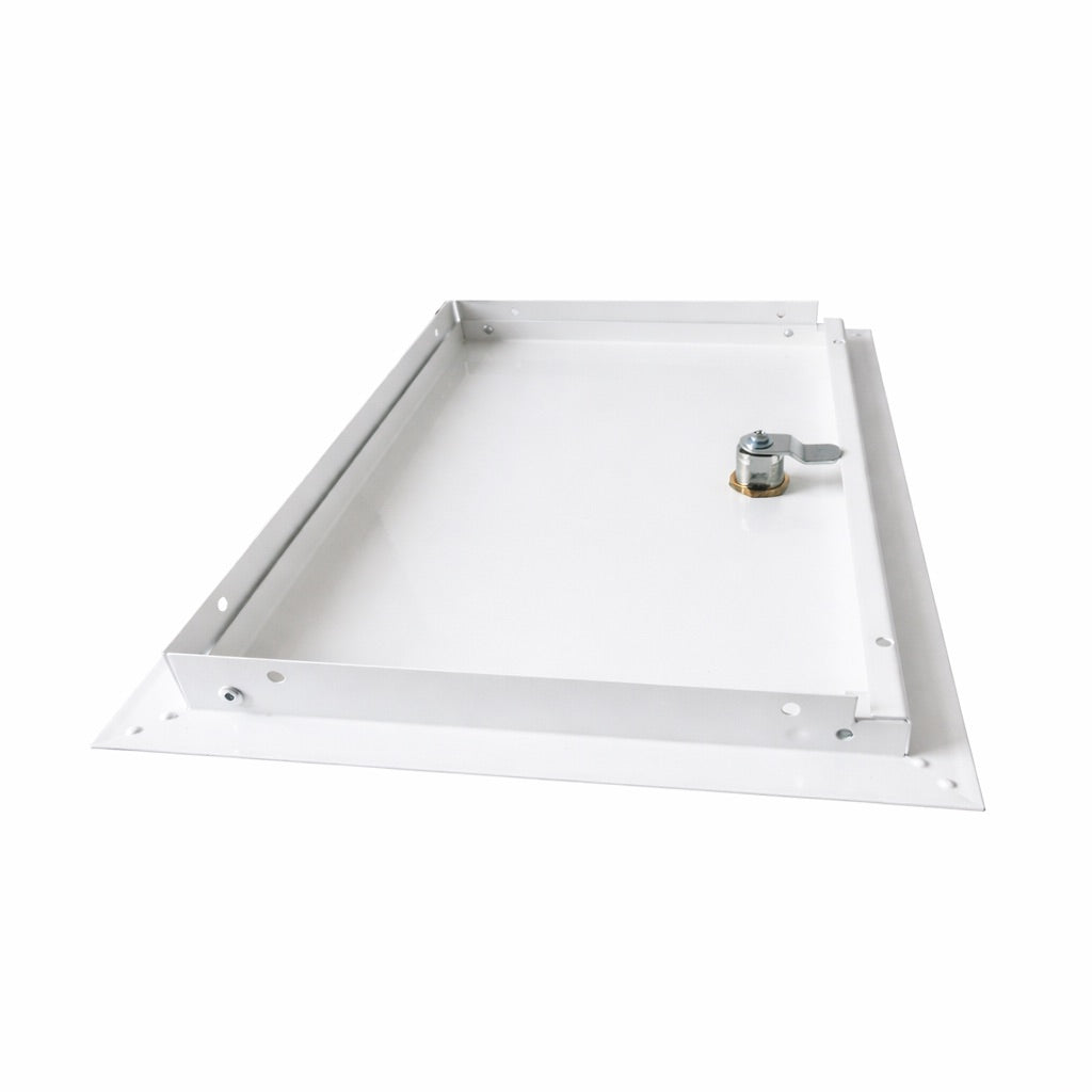 Metal mounting plate with screws on a white background
