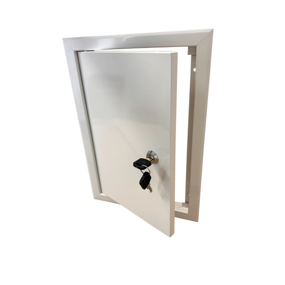 Quick Install Metal Access Panel – White with Lock and Keys