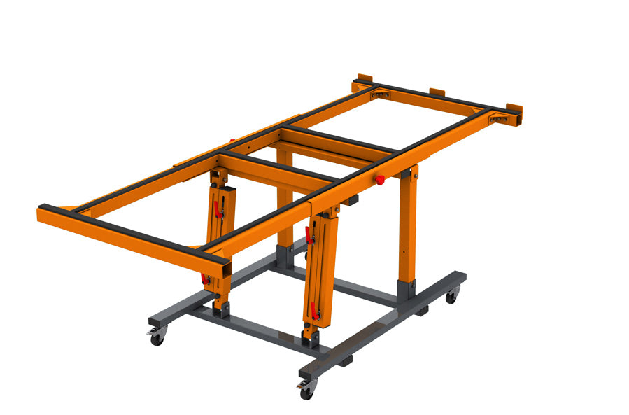 Universal assembly table with 0-90 degree tilting frame 1